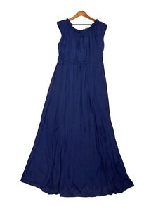 Torrid Maxi Dress Womens Plus Size 2 Dark Navy Blue Solid Keyhole Empire Waist