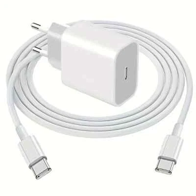 CARICATORE RAPIDO USB‑C 20W  CAVO 2 MT Per Apple iPhone X 11 12 13 14 Pro Max - Immagine 1 di 4