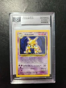 POKEMON ALAKAZAM BASE SET HOLO ERROR SQUARE CORNERS BGS AUTHENTIC RARE INVEST - Picture 1 of 1