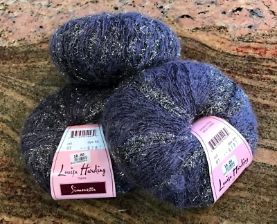 Lot of 3 Louisa Harding Yarn Simonetta Mohair Purple/Gold 50g/264yds each ITALY - Image 1 of 4