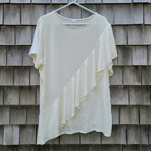 Time and Tru Women's 3X (22) Ruffle  Modal Comfort Knit Top New With Tags - Picture 1 of 5