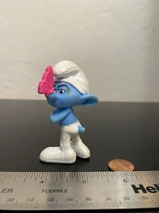 2011 McDonald's Happy Meal Toy Grouchy Smurf butterfly 3" Figure B - Picture 1 of 5