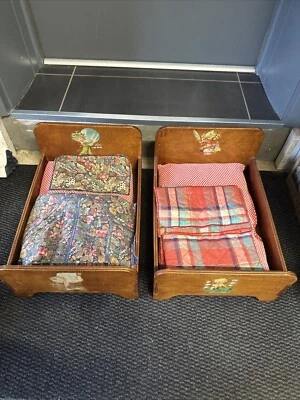 Lot Mobilier ancien de poupée 2 Lits fabrication Artisanale - Photo 1/4