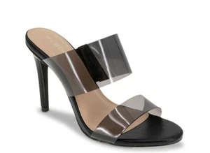 BCBGeneration Jordie Dress Sandal Size 7.5 Black Transparent Slip On Heels  - Picture 1 of 6