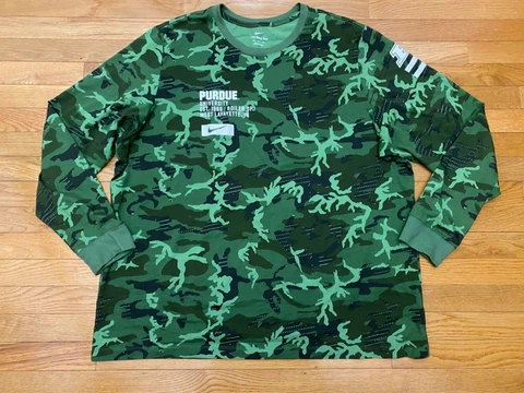 Nike Purdue Boilermakers Football Military Appreciation Camo Shirt Mens Sz 3XL Cover