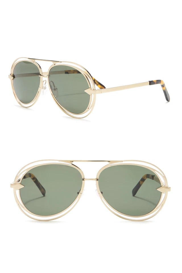 Óculos de sol Karen Walker Jacques 57 mm verde dourado 154168 - Imagem 1 de 4