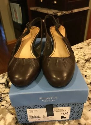 Simply Vera Vera Wang Women's Caviar Chocolate Brown Heels Sz 9M Strappy Dressy - Image 1 of 4