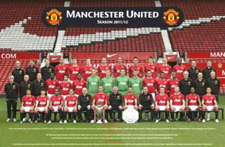 PÓSTER DE FÚTBOL ~ Manchester United Red Devils Team 2011/12 24x36" importación del Reino Unido SP777 Foto 1 de 1