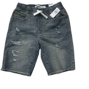 Old Navy Karate Slim Adjustable Waist Distressed Raw Hem Jean Shorts L (10-12) - Picture 1 of 7