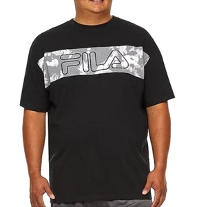 New With Tags FILA Graphic Black - Camo Men’s Sz 2XLT Cotton T Shirt Big & Tall - Picture 1 of 15