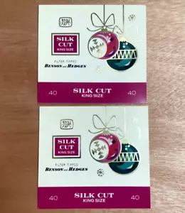 2 Vintage 1970s Christmas Gift Outer Sleeve Packaging - Silk Cut B&H Cigarettes - Picture 1 of 3