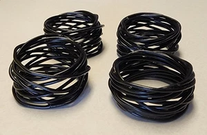 Black Twisted Wire Napkin Woven Rings Lot of 4 Metal Bird Nest Style Country EUC - Picture 1 of 4