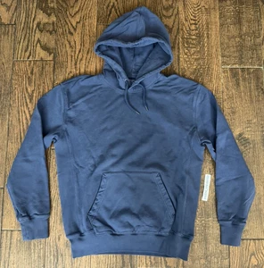 Sudadera con Capucha J Crew Vintage Prenda Teñida Tejido Inverso en Azul Marino - Talla Pequeña - Imagen 1 de 11