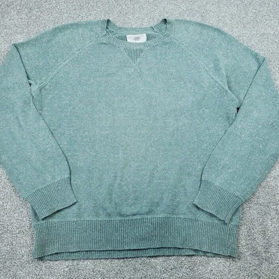 Jack Spade Men's Cotton Linen Crewneck Pullover Sweater Minimalist Green Large - Image 1 of 4