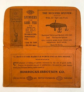 ANTIQUE Horrrocks-Ibbotson Fishing Lure Advertising Envelope - Burt J. Le Valley - Picture 1 of 3