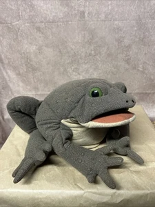 Folkmanis Large Hand Puppet Toad Bull Frog Olive Green Realistic Full body - Picture 1 of 7