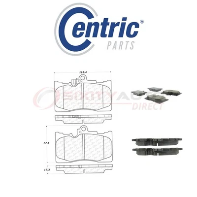 Centric Semi Metallic Brake Pads w Shim for 2006-2016 Lexus IS350 3.5L V6 - yl Foto 1 de 4