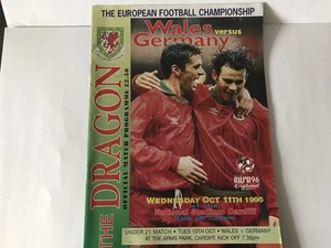 Wales v Germany 1995 International European Qualifier football Programme - Picture 1 of 3