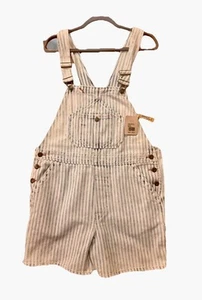 WOMENS FAHERTY TOPSAIL RAILROAD STRIPE SHORTALLS OVERALLS SIZE MEDIUM NWT - Picture 1 of 9