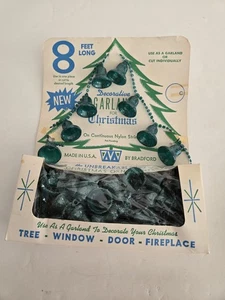 NOS Vintage Bradford Christmas Bells Garland  8' Of Plastic Green Bells - Picture 1 of 5