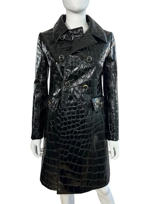 Gabardina Miu Miu negra vegana charol cocodrilo IT 40 Foto 1 de 4
