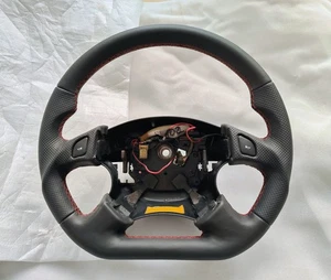 1993 HONDA PRELUDE IV STEERING WHEEL FLAT LEATHER + RED STITCH 92-95 CUSTOM - Bild 1 von 5