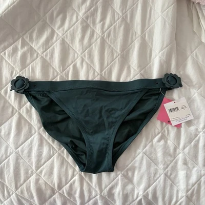 NWT Kate Spade Womens Size Medium Bikini Bottom Swim Green Floral Summer Beach - Image 1 of 4