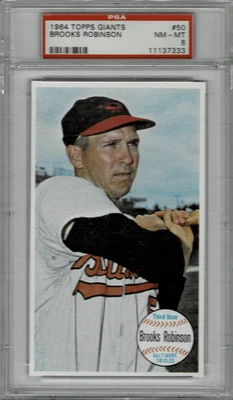 1964 Topps Giants Brooks Robinson #50 - Baltimore Orioles - PSA 8 - Image 1 of 2