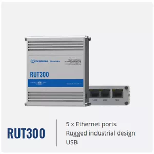 Teltonika RUT300 Industrie Router Temperatur -40℃~75℃ (-40℉~167℉) 5 Port 100MBit - Bild 1 von 5