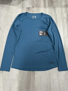 O53 NWT Mountain Hardware Women Wicked Tech Long Sleeve Blue Teal UPF50 XS - Picture 1 of 5