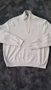 Mens Marks And Spencer Jumper 1/4 Zip Pullover Size 3XL Grey Cotton Blend... - Picture 1 of 12