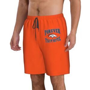 Denver Broncos Men's Beach Shorts Quick Drying "Forever Faithful" Swim Shorts