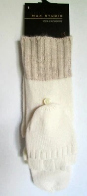 Convertible Fingerless Cashmere Gloves MAX STUDIO Sweet Vanilla  / Oatmeal OS - Image 1 of 2