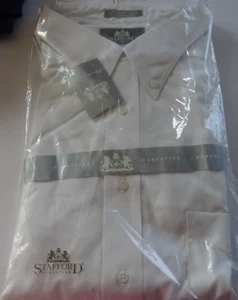 Stafford Ex Tall size 18 ½ neck /38 White Long sleeve, Pinpoint Oxford Executive - Picture 1 of 5