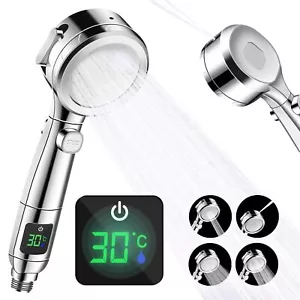 Handbrause Wasserspar Duschkopf Filtration Duschbrause Mit LED Temperaturanzeige - Bild 1 von 10