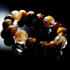Exquisite Gdragon Hand Carved Onyx Gold Tigers Eye Luck Bead Bracelet