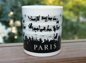 Staffordshire Tableware Paris Rooftops Musical Note Kitten "T' Chat" Mug - Picture 1 of 11
