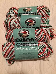 4 Skeins Caron Christmas Glitter Knitting Crochet Yarn NIP - Picture 1 of 1
