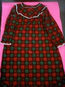 Greendog GIRLS SZ 6 Lanz  RED Green PLAID Dress Sleepwear  - Picture 1 of 3