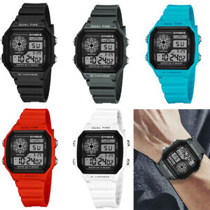 5 Color Fashion Multifunction Digital Sports Large Face Waterproof Led Watch US