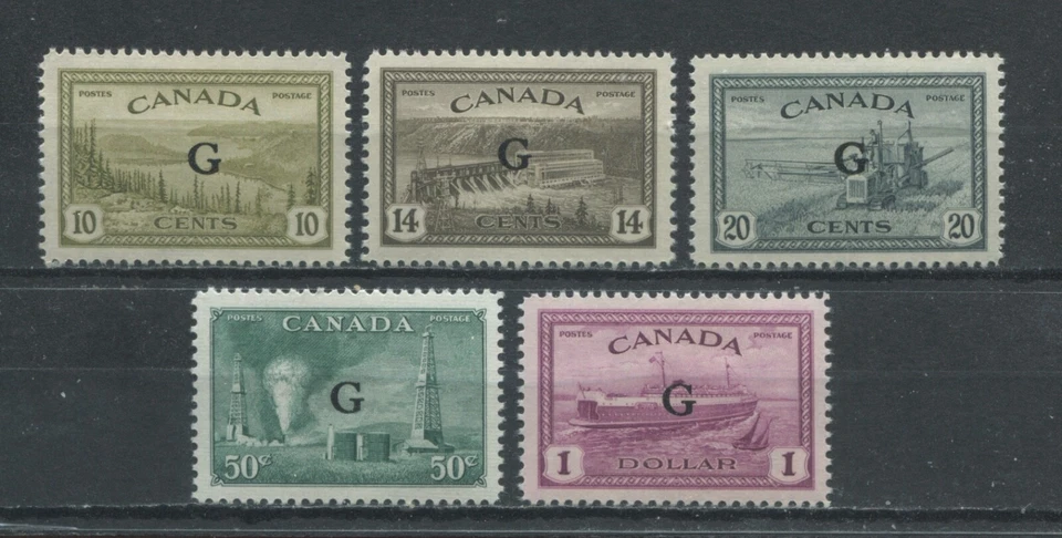 Canada 1950 Peace high values overprinted G Officials mint o.g. hinged - Image 1 of 1