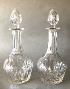 Pair Elegant & Heavy Deep Cut Glass Late Victorian/Edwardian Decanters. - Picture 1 of 17