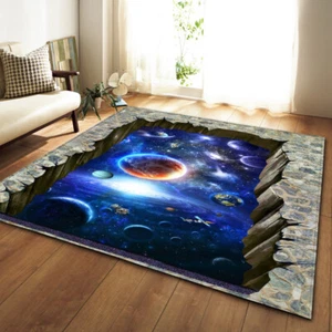 3D Planets Carpet Floor Mat Home Decor Area Rugs Carpet Multi-function Anti-Skid - Picture 1 of 9