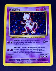 1999 Pokemon Mewtwo Base Set HOLO BLEED Misprint ERROR Card 10/102 Rare WotC NM+ - Bild 1 von 4