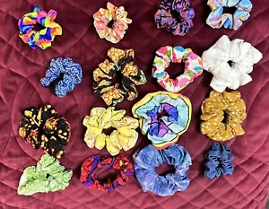 16 Scrunchies Bulk Multi Colour And Size Some Home Made - Picture 1 of 5