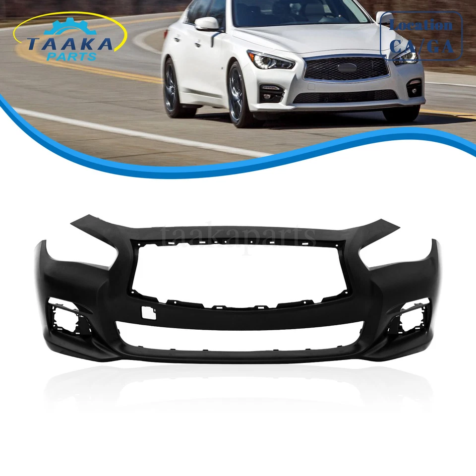 Front Bumper Cover Fit For  2014 2015 2016 2017 Infiniti Q50 Foto 1 de 4