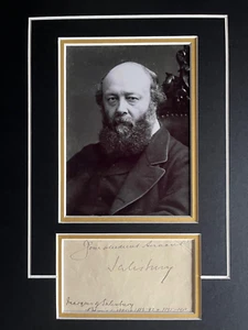 3. MARQUESS VON SALISBURY - EHEMALIGER KONSERVATIVER PREMIERMINISTER - SIGNIERTES DISPLAY - Bild 1 von 1