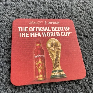1 Budweiser Official Beer Of The 2022 FIFA World Cup Coaster, new - Picture 1 of 3