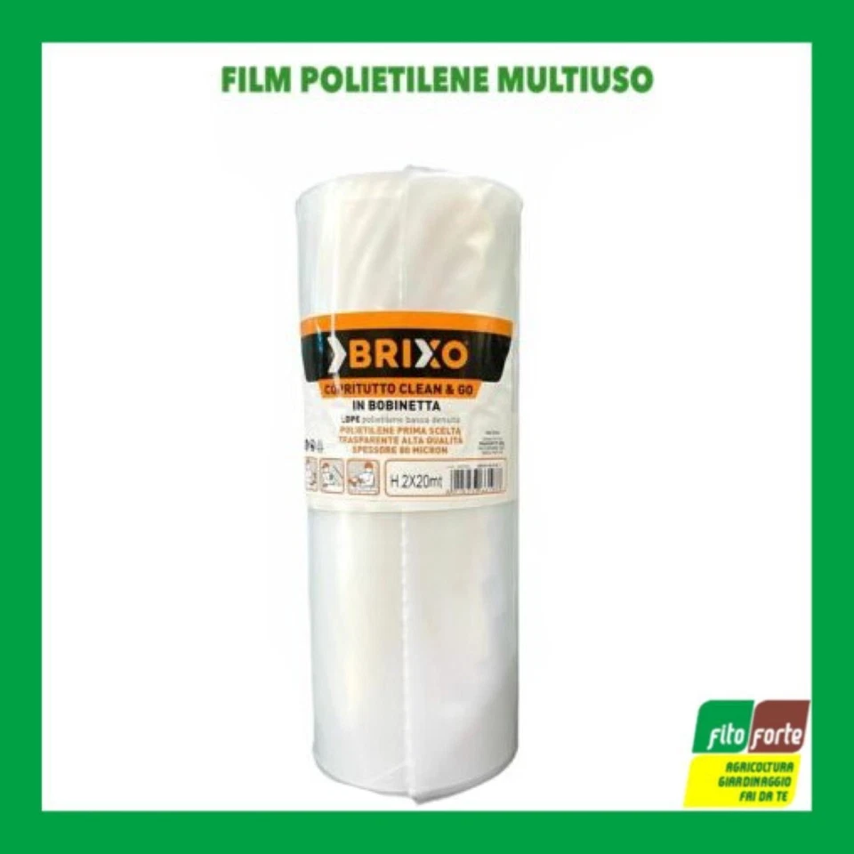 FOGLIA POLIETILENE COPRITUTTO MULTIUSO FILM TRASPARENTE ALTA QUALITA' H2x20MT - Immagine 1 di 1
