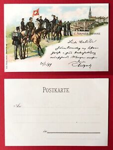 Militär Litho AK SCHWEIZ 1899 Armee Reiter zu Pferd    ( 105097